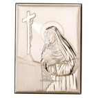 Srebrny obrazek Świętej Rity - patronki spraw beznadziejnych