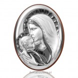 Ein kleines Bild - Maria küsst die Jesus-Silber-Stirn. Grawer