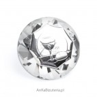 Piękny duży kryształ ze srebrnym motywem na Komunie Świętą - wspaniała Pamiątka.