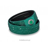 Armband Swarovski Alcantra "Emerald" SCHÖN! - Smaragd