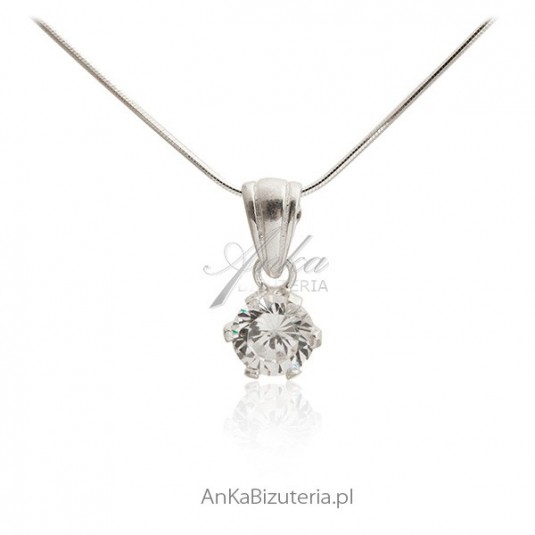 Biżuteria srebrna -Wisiorek srebrny cyrkonie