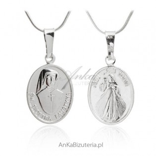 Medalik srebrny Św Faustyna
