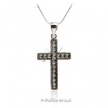 Kreuz Silber - Silberanhänger mit Markasiten