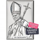 Papież Jan Paweł II Srebrny obrazek