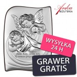 Taufe Souvenir für ein Kind Engel Bild Silber 13,5 cm * 18 cm