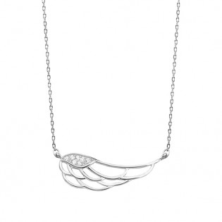 Naszyjnik srebrny skrzydło anioła - naszyjnik z cyrkoniami