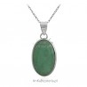 Zawieszka srebrna z zielonym jadeitem - Klasyczna biżuteria z kamieniami naturalnymi