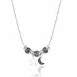 Silberkette mit schwarzen Zirkonen - Moon Kollektion