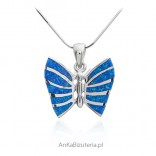 Silberanhänger Schmetterling mit Opal