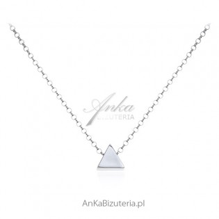 Naszyjnik srebrny trójkąt trójwymiarowy - Biżuteria srebrna włoska