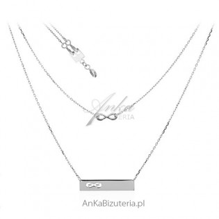 Naszyjnik srebrny rodowany 2 w 1 Biżuteria modułowa na 3 sposoby