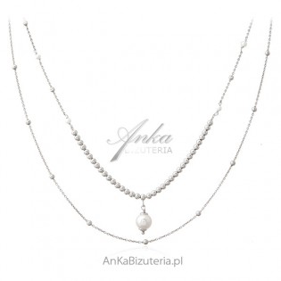 Srebrny naszyjnik z perełkami - elegancka biżuteria włoska