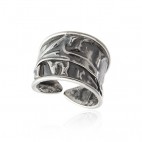 Srebrny pierścionek oksydowany - Oryginalny ręcznie robiony - rozm 16-22