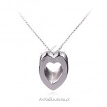 Silberne Halskette des großen Herzens 3D