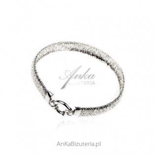 Piękna szeroka bransoletka srebrna - Kobieca i wyjątkowo elegancka bizuteria włoska