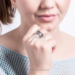 Ring aus oxidiertem Silber ANTISTRESS - innen gedreht