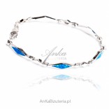 Silberarmband mit blauem Opal