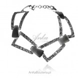 Silber Wellpappe oxidiertes Armband