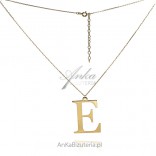 Modischer Silberschmuck Vergoldete Halskette mit dem Buchstaben E.