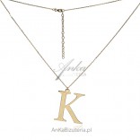 Modischer Silberschmuck Vergoldete Halskette mit dem Buchstaben K.