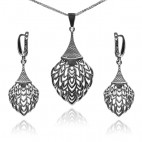 Komplet biżuterii srebrnej w biznatyjskim stylu