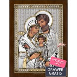Ikone der Heiligen Familie - vergoldetes Silberbild 16,5 cm * 21,5 cm