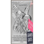 Silberbild Schutzengel mit Gebet 9 cm * 18 cm