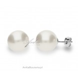Silberohrringe weiße Swarovski-Perlen 0,8 cm