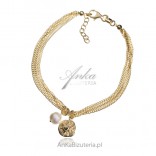Armband Sonne der Toskana aus vergoldetem Silber mit Perle