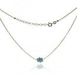 Halskette aus vergoldetem Silber mit blauer Blume