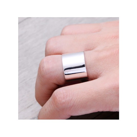 Szeroki pierścionek srebrny gładki - szerokość 1,6 cm ORYGINALNY