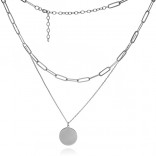 Silberne CASCADE Halskette mit einem Kreis