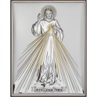 Obrazek srebrny Jezu Ufam Tobie ze złoceniem 12 cm*16 cm