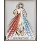 Obrazek srebrny Jezu Ufam Tobie kolorowy 12 cm*16 cm