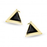 Vergoldete silberne Dreiecke mit schwarzem Onyx