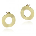 Ohrringe aus vergoldetem Silber WAVED CIRCLES