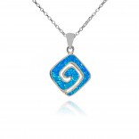 Silberanhänger mit einem blauen SNAIL-Opal