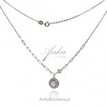Kleeblatt-Halskette aus Silber mit weißer Emaille und Zirkonia