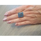 Srebrny pierścionek z naturalnym kamieniem Shattuckite rozm. 18