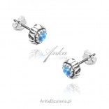 Silberne Ohrringe mit blauem Opal - ADA