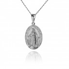 Medalik srebrny Matka Boska Cudowna z modlitwą