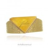 Wunderschönes vergoldetes Silberarmband mit gelbem Bernstein EINZIGARTIG