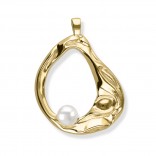 Vergoldeter Silberanhänger mit Perle