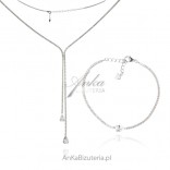 Hochzeitsschmuck Silberkette und Armband mit Zirkonia
