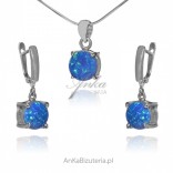Set Silberschmuck mit blauem Opal