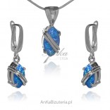 Silberschmuckset mit blauem Opal - MAGIE DER FARBE