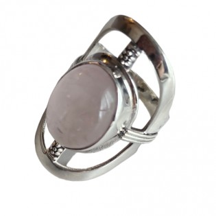Pierścionek srebrny z różowym kwarcem