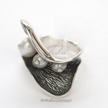 Schmuck-Silber: Ring mit Perlen in Silber 925