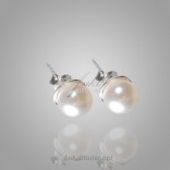 Silberohrringe aus weißen Swarovski-Perlen