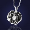 Biżuteria Wisiorek srebrny: "SUMMER SONG" - piękna biała perła otulona płatkami róży.